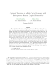 Optimal Taxation in a Life-Cycle Economy with Endogenous Human