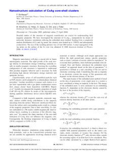 Nanostructure calculation of CoAg core