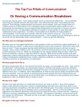 The Top Five Pitfalls of Communication! Or Having a