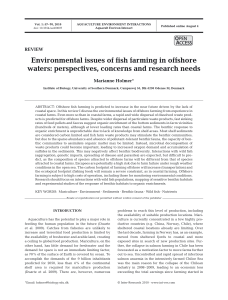 Environmental issues of fish farming in offshore