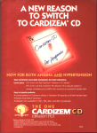 , NEW REASON * TO SWITCH TO CARDIZEM CD 0""