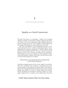 Equality as a Social Construction