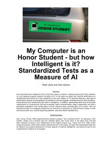 My Computer is an Honor Student — but how Intelligent is it?