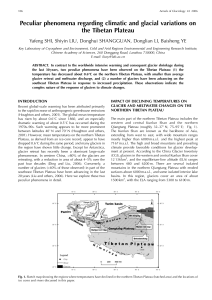 Peculiar phenomena regarding climatic and glacial variations on the