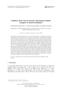 Nonlinear shear-current dynamo and magnetic helicity transport in