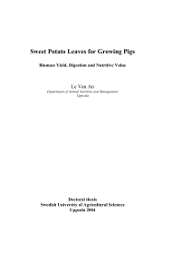 Sweet Potato Leaves for Growing Pigs - Epsilon Open Archive
