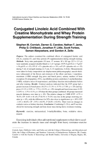 Conjugated Linoleic Acid Combined With Creatine