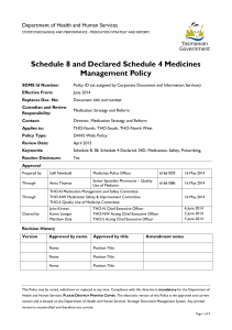 Schedule 8 and Declared Schedule 4 Medicines