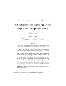 The transmission and persistence of `urban legends`: sociological