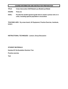 TITLE: Crisis Intervention EAR Model/Loss Model/Last Model