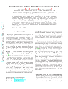 Information theoretic treatment of tripartite systems and quantum