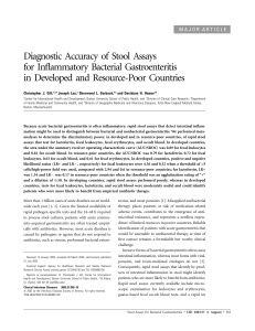 Diagnostic Accuracy of Stool Assays for Inflammatory Bacterial