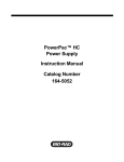 PowerPac™ HC Power Supply Instruction Manual Catalog Number