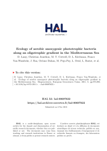 Ecology of aerobic anoxygenic phototrophic bacteria - HAL-Insu