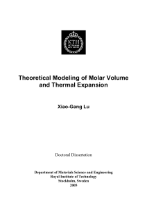 Theoretical Modeling of Molar Volume and Thermal Expansion