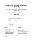 Computer systems administration TE2003 Administration av