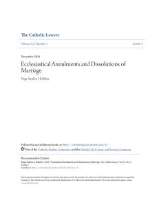 Ecclesiastical Annulments and Dissolutions of Marriage