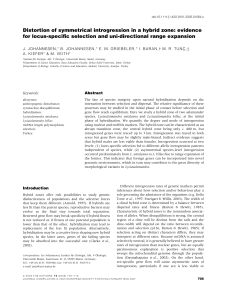 Distortion of symmetrical introgression in a hybrid zone