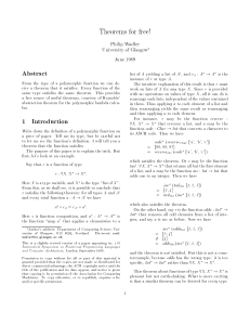 Theorems for free! - Computing Science