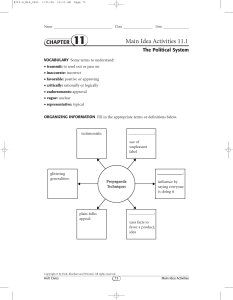 Main Idea Activities 11.1 - SS302