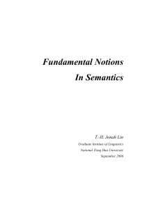 Fundamental Notions in Semantics