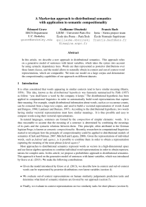 A Markovian approach to distributional semantics with