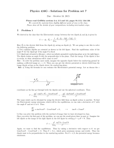 Physics 416G : Solutions for Problem set 7