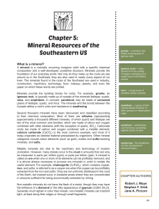 Chapter 5: Mineral Resources of the Southeastern US