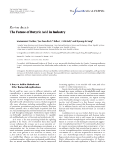 The Future of Butyric Acid in Industry (PDF Available)