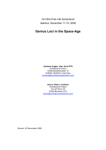 Genius Loci in the Space-Age