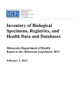 Specimens, Registries, and Health Data and Databases Legislative Report (PDF: 455KB/12 pages)