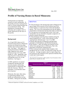 Minnesota Rural Health Profiles - Nursing Homes