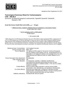 Toxicological Summary for Carbamazepine (PDF)