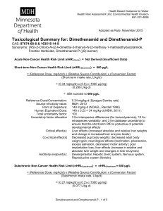 Toxicological Summary for Dimethenamid Dimethenamid-P (PDF)