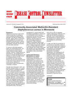 Community-Associated Methicillin-Resistant Staphylococcus aureus in Minnesota (PDF: 141KB/12 pages)