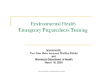 Environmental Health Emergency Preparedness Training