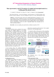 Mass spectrometry and iccd analysis of coupled and uncoupled mode in a gatling-gun like plasma source