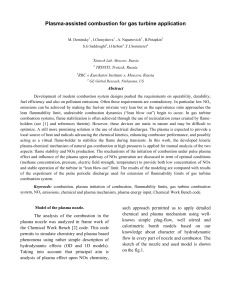 Plasma-assisted combustion for gas turbine application