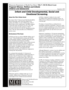 Infant and child developmental, social and emotional screening (PDF)