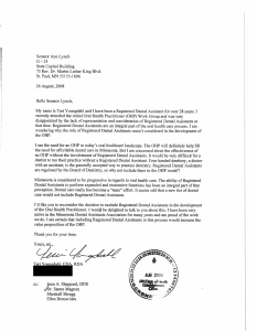 Input letter from Teri Youngdahl, CDA, RDA - 8/26/08 (PDF: 97KB/1 page)