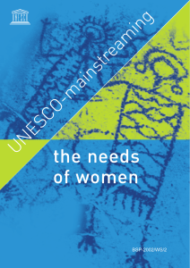 UNESCO: Mainstreaming the Needs of Women