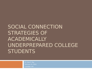 Social Connection Strategies of Academically Underprepared College Students