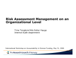 Risk Assessment Management on an Organizational Level