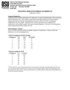 OSU HAREC Plant Pathology Lab Testing Fees