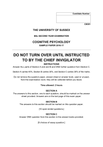 C8551 Cognitive Psychology Sample Paper 2015