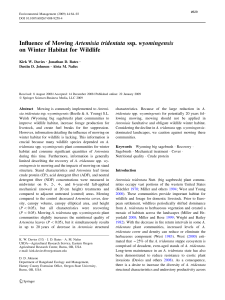 Influence of Mowing Artemisia tridentata ssp. wyomingensis on Winter Habitat for Wildfire