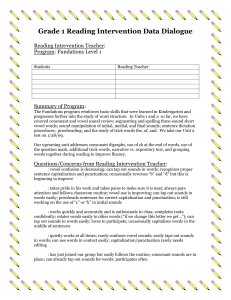 Sample Reading Intervention Data Dialogue