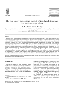 The Low Energy Ion Assisted Control of Interfacial Structure: Ion Incident Angle Effects