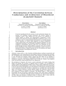 Determination of the Correlation between Conductance and Architecture of Disordered ß-amyloid Channels