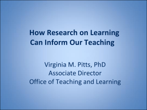 How Research on Learning Can Inform Our Teaching